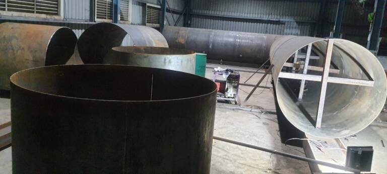 GS-FABRICATION- Industrial Chimney Structure With Civil Foundation